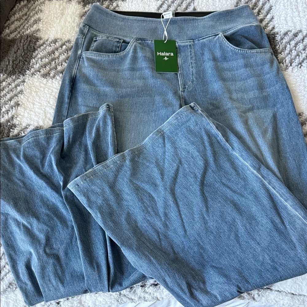 HALARA Classic Blue Wide Leg Denim Jeans 👖 - Picture 2 of 4